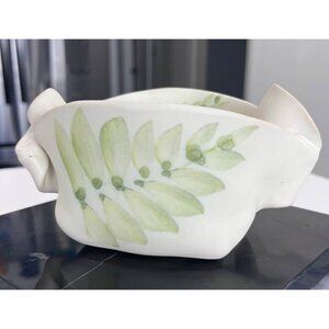 Signed Hilborn Canadian Studio Art Pottery Pinch Bowl Glaze-Canada